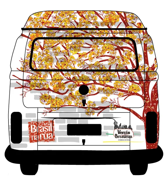 Van back with the ipê climbing over the rear window