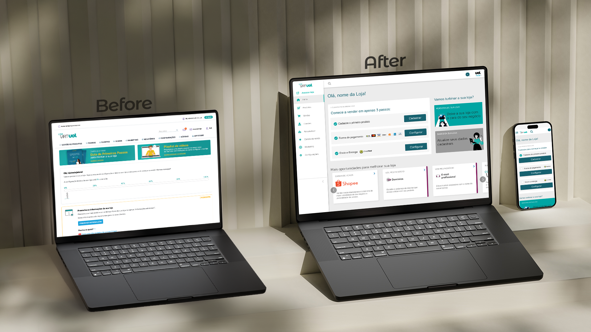Before and after: legacy platform vs redesign
